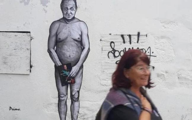 Retrato de Juan Carlos I desnudo en Vigo.