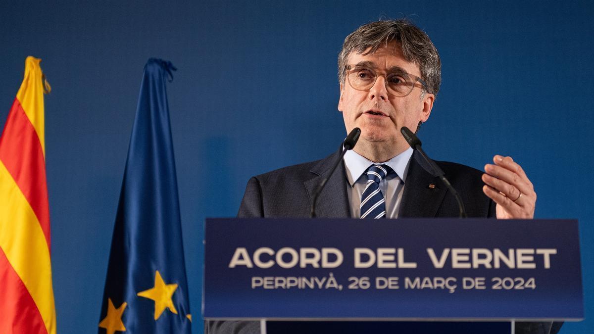 Carles Puigdemont, durante un acto este miércoles.