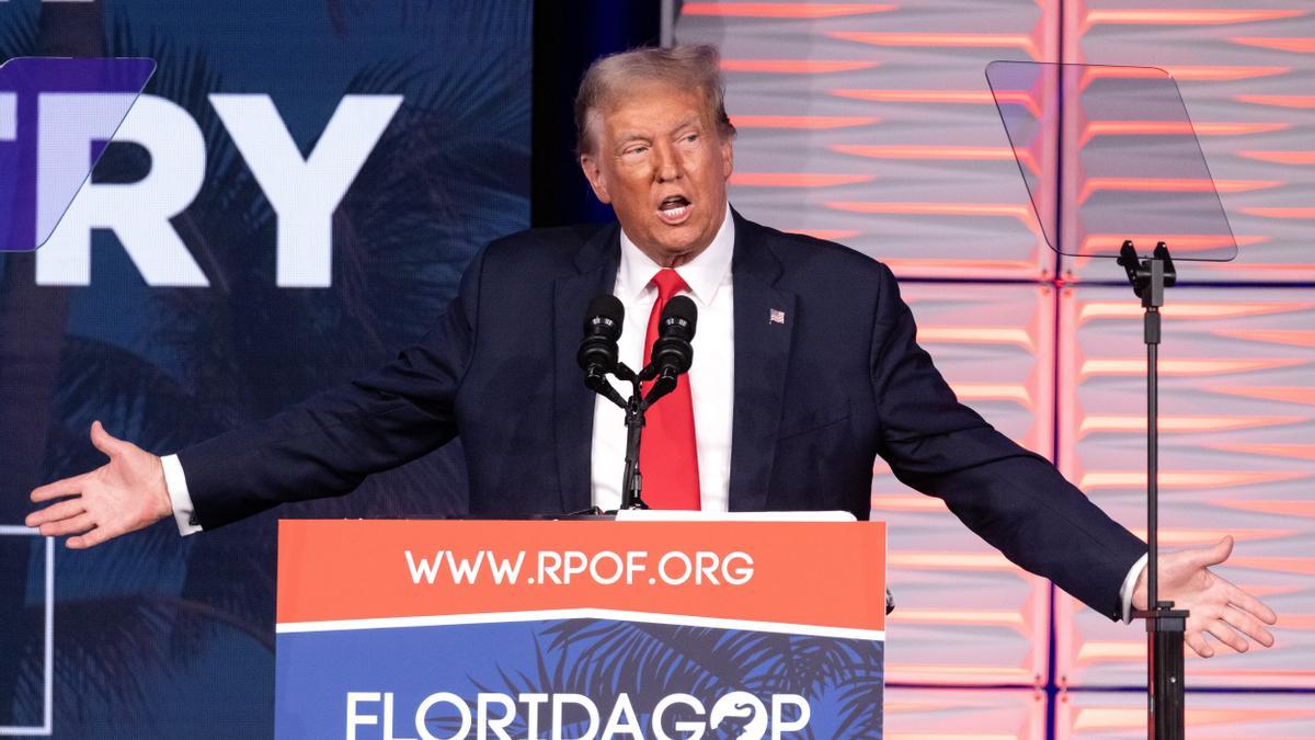 Trump durante un mitin en Florida.