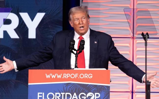 Trump durante un mitin el sábado en Florida. Trump durante un mitin el sábado en Florida.