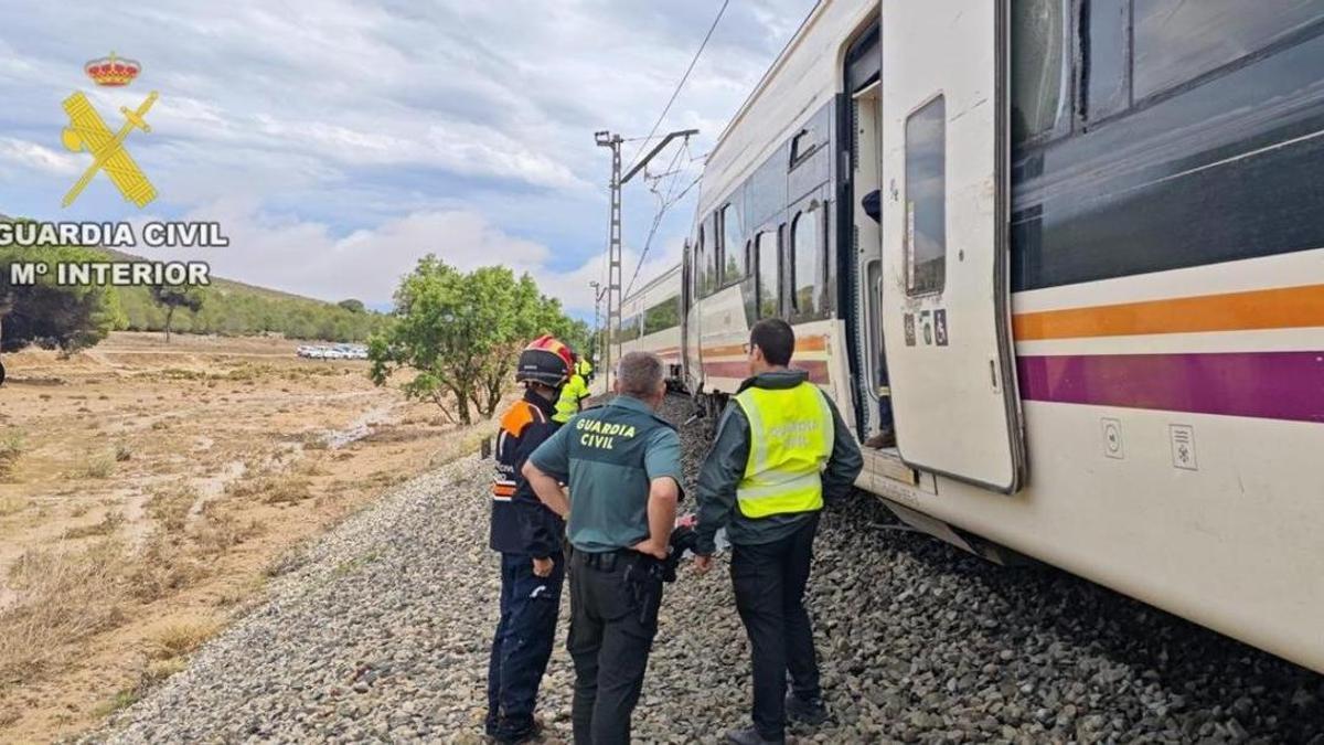 Cinco heridos al descarrilar un tren tras chocar con un árbol caído en la  vía en Almansa - Onda Vasca