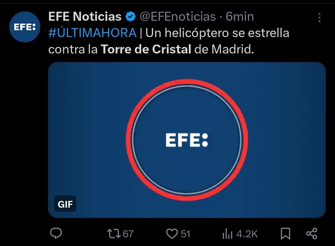 Imagen del urgente de EFE Noticias Imagen del urgente de EFE Noticias