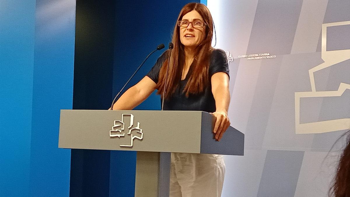 La candidata de Elkarrekin Podemos a lehendakari, Miren Gorrotxategi.