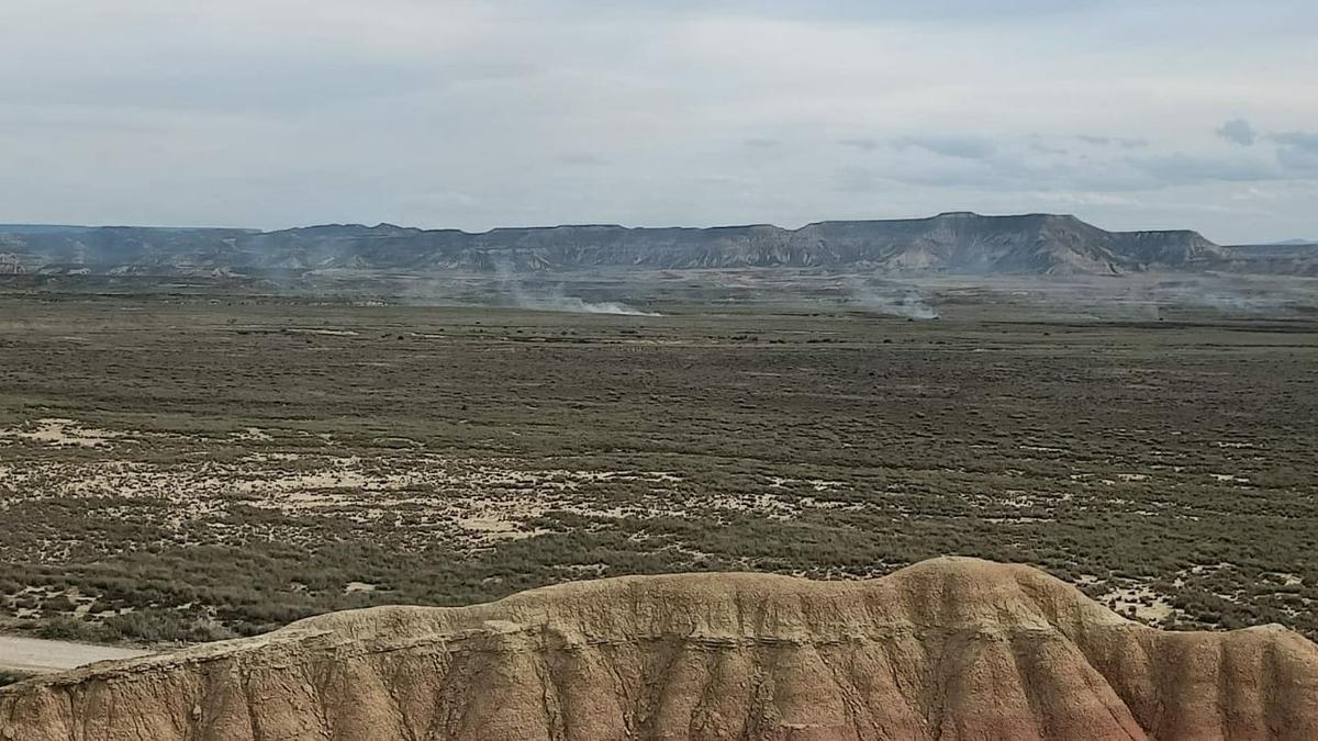 Imagen del incendio declarado en Las Bardenas.