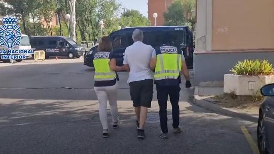 Detención del hombre en Madrid por parte de la Policía Nacional.