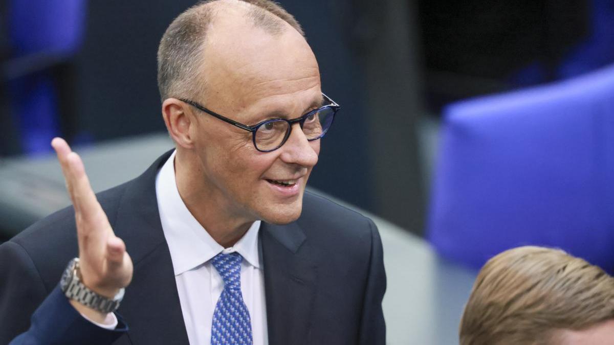 El recién elegido canciller alemán Friedrich Merz durante la segunda ronda de votaciones.
