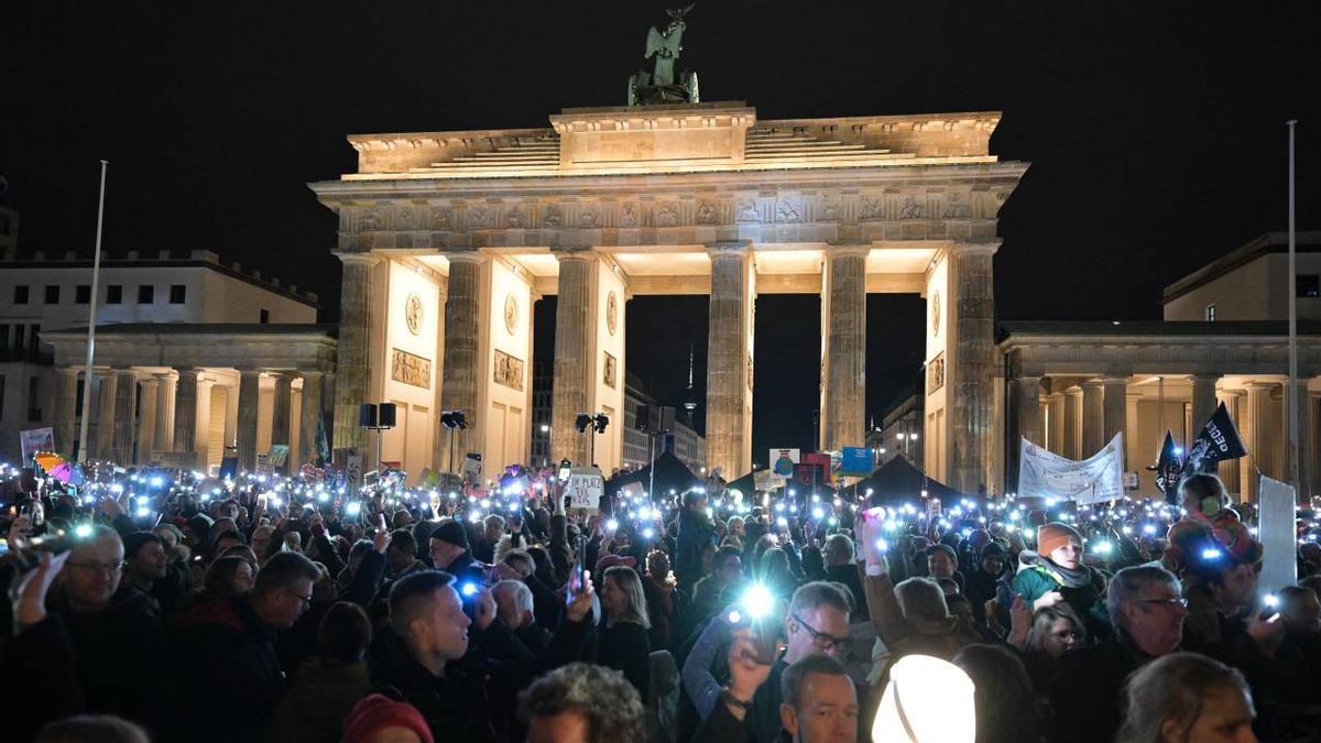 Manifestación contra la extrema derecha en Berlín