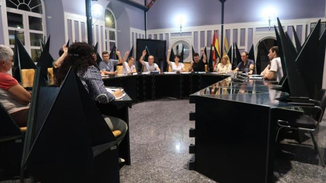 Los representantes de PSE-EE y PNV, votando a favor de la nueva ordenanza.