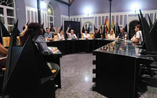 Los representantes de PSE-EE y PNV, votando a favor de la nueva ordenanza.