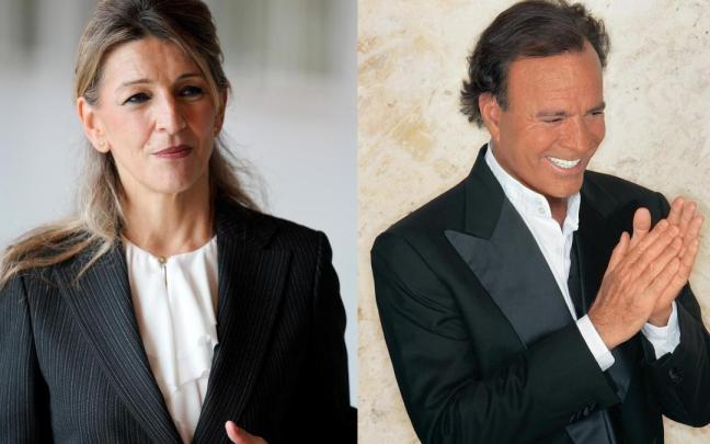 Yolanda Díaz y Julio Iglesias.
