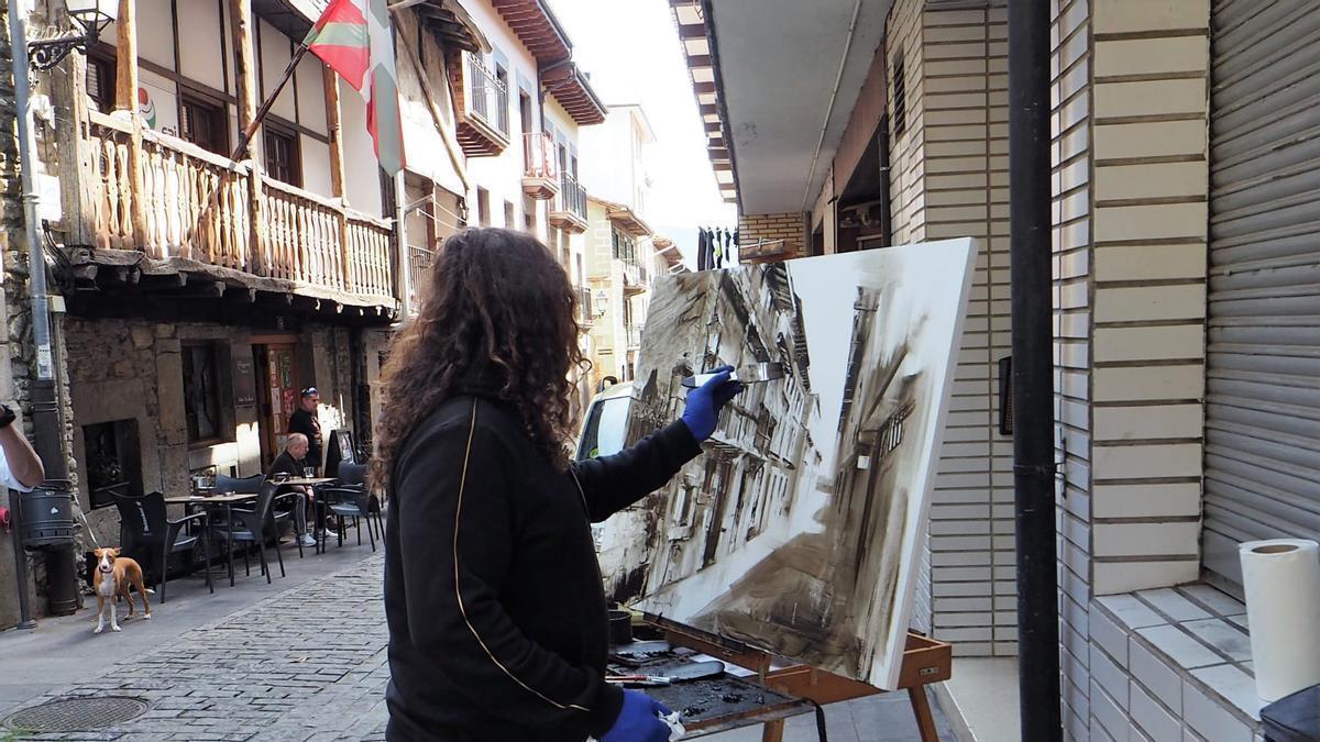 Carlos Montero ganó el concurso de pintura al aire libre de Artziniega en 2025
