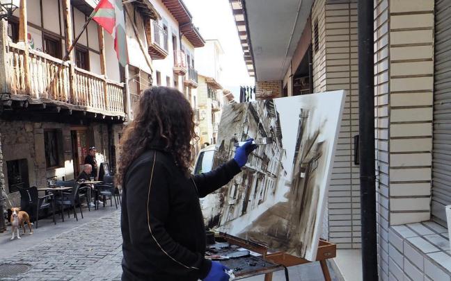 Carlos Montero ganó el concurso de pintura al aire libre de Artziniega en 2025