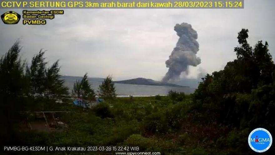 La erupción del volcán Krakatoa.