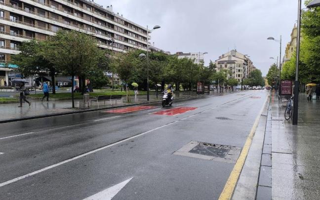 Tramo del Paseo Colón de Irun, zona donde estará aplicada la Zona de Bajas Emisiones