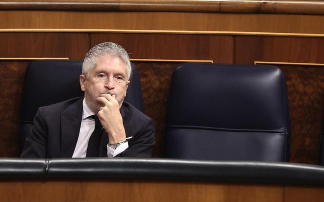 El ministro del Interior, Fernando Grande-Marlaska, durante una sesión de control al Gobierno, en el Congreso de los Diputados.