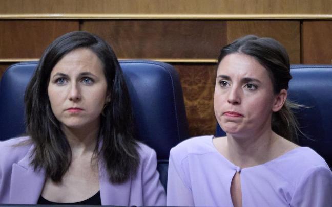 L Ione Belarra e Irene Montero, durante la sesión plenaria en el Congreso de los Diputados. L Ione Belarra e Irene Montero, durante la sesión plenaria en el Congreso de los Diputados.
