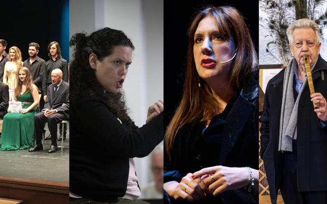 De izquierda a derecha, entrega de Becas de Bilaketa de Aoiz, Vanessa Garde, Dolores Redondo y Aurelio Sagaseta. De izquierda a derecha, entrega de Becas de Bilaketa de Aoiz, Vanessa Garde, Dolores Redondo y Aurelio Sagaseta.