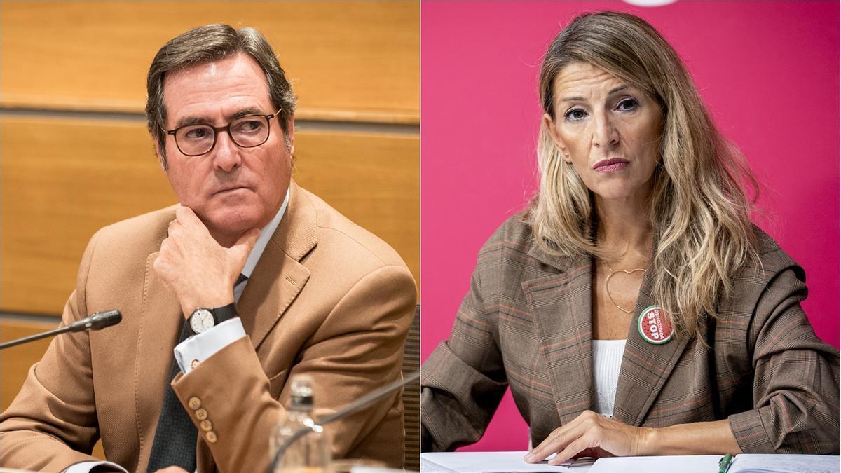 Antonio Garamendi y Yolanda Díaz.