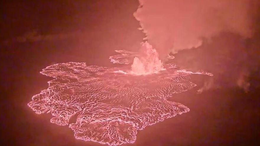 Un momento de la erupción del volcán Kilauea.