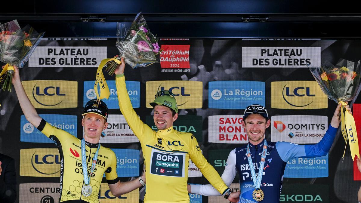 Roglic, vencedor, Jorgenson, segundo y Derek Gee, tercero.