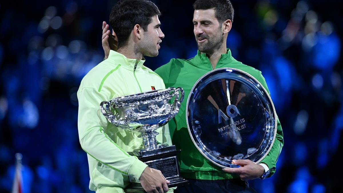Carlos Alcaraz y Novak Djokovic.