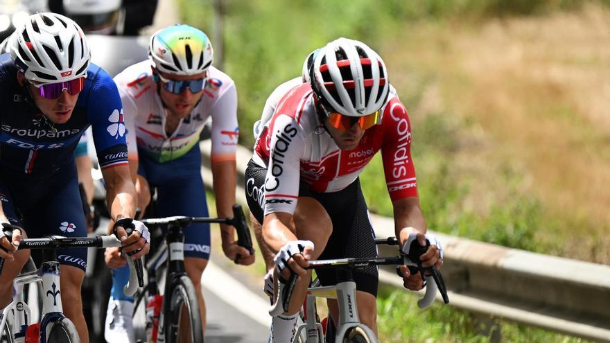 Ion Izagirre, durante la fuga del día.