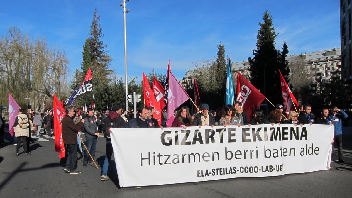 La manifestación que ha tenido lugar este martes en Gasteiz.