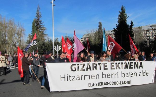 La manifestación que ha tenido lugar este martes en Gasteiz.