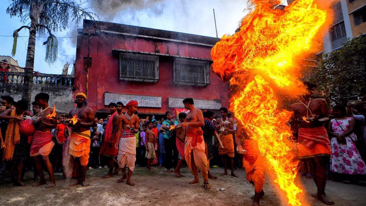 Imagen de archivo de un festejo religioso en Bengala Occidental (India)