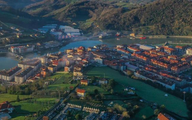 Plano aéreo del municipio oriotarra.