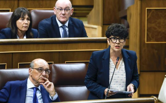 La portavoz del PNV en el Congreso, Maribel Vaquero, este miércoles en su pregunta a Sánchez