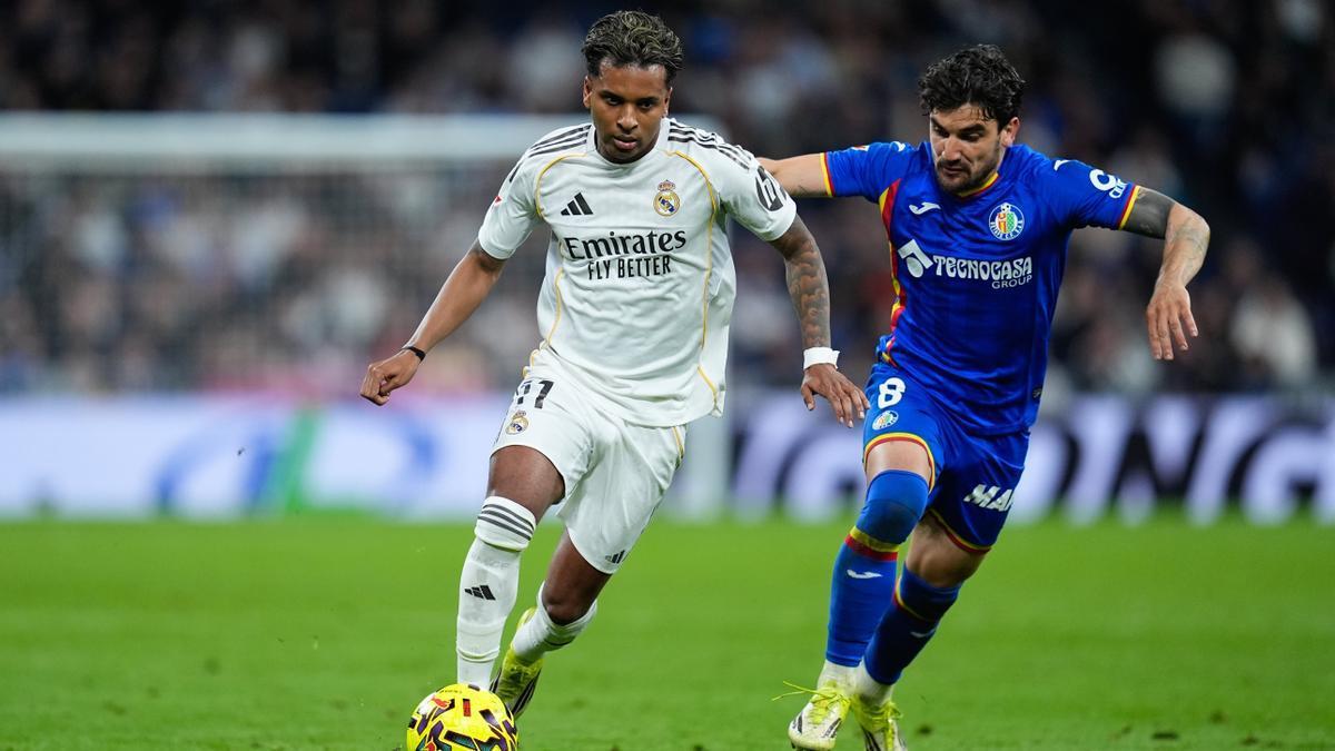 Rodrygo, durante el partido disputado ayer contra el Getafe.