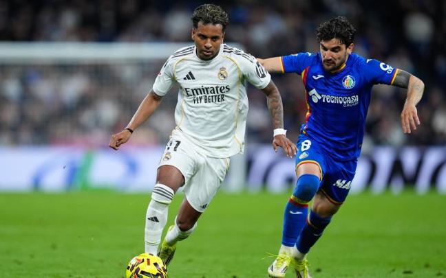 Rodrygo, durante el partido disputado ayer contra el Getafe.