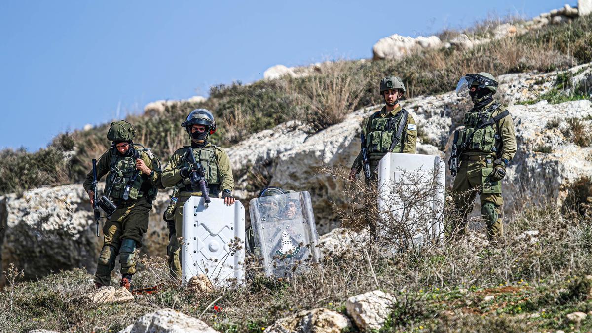 Soldados del Ejército de Israel en Nablus el 17 de febrero de 2023.
