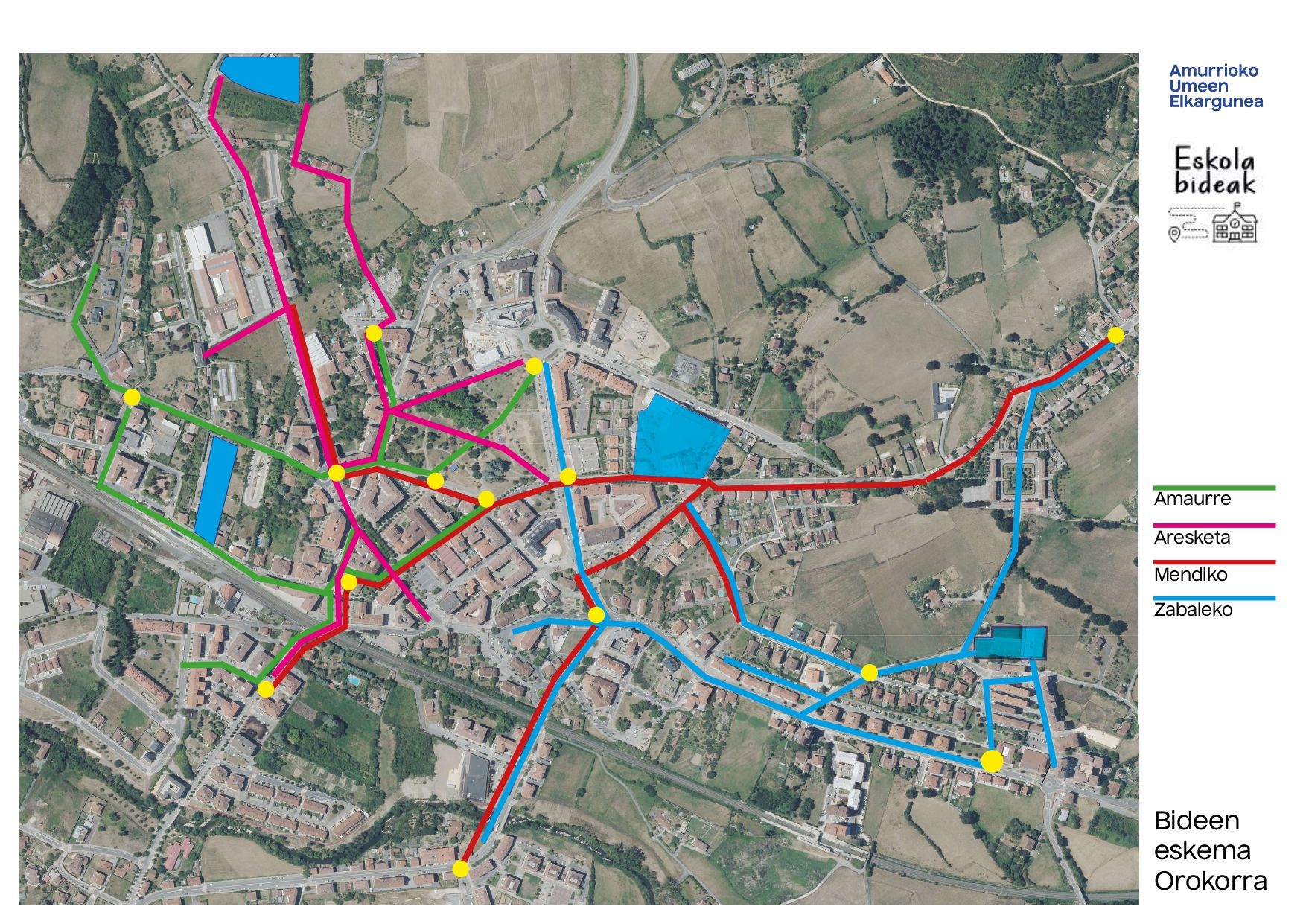 El mapa de caminos escolares seguros planteado por el foro infantil local