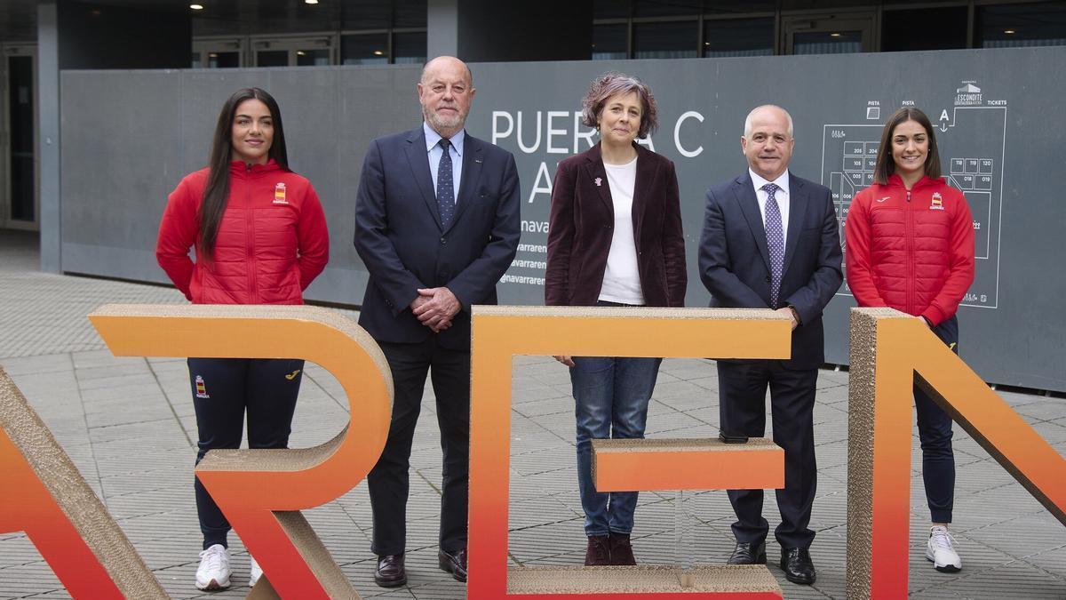 Presentación del primer Mundial de selecciones nacionales de kárate en el Navarra Arena.