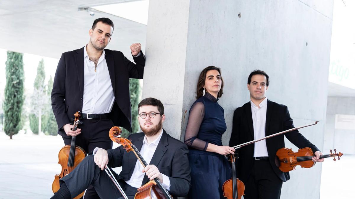 Componentes del cuarteto de cuerda Iberia, protagonistas del concierto del sábado en el convento de Santa Cruz.