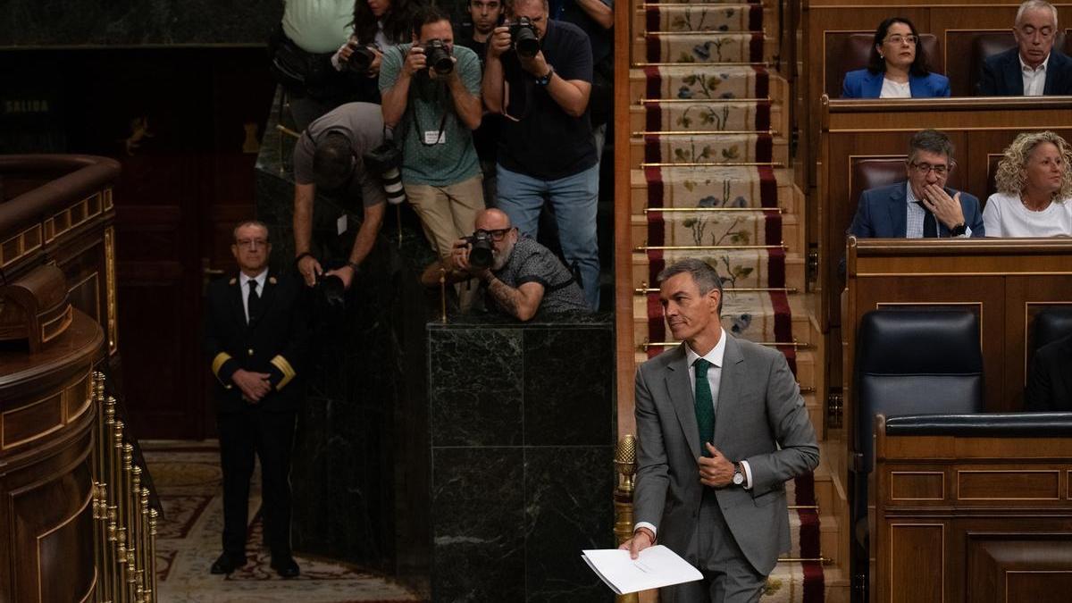 Sánchez en una comparecencia en el Congreso.