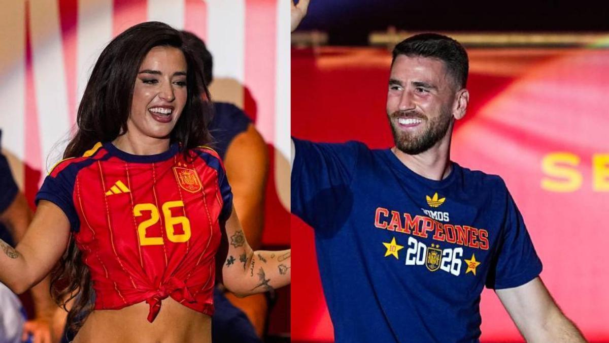 Lola índigo y Unai Simón durante las actuaciones en Cibeles