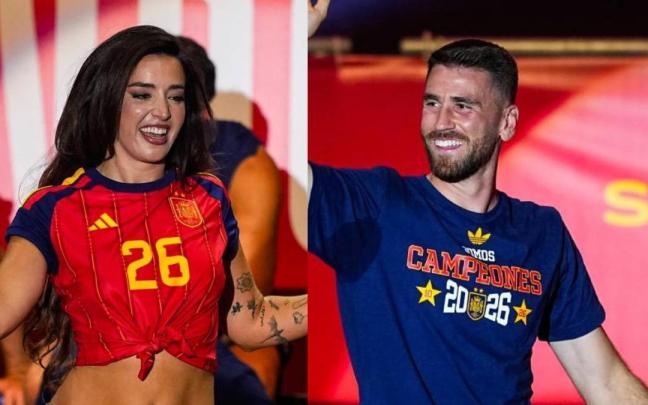 Lola índigo y Unai Simón durante las actuaciones en Cibeles
