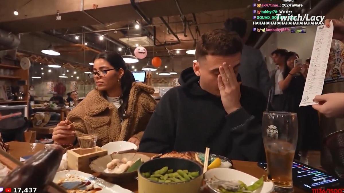 Lacy recibió una enorme cuenta de restaurante de casi 10.000 euros después de que sus seguidores, al ver el código QR del establecimiento durante una transmisión en vivo, comenzaran a pedir comida a su costa.