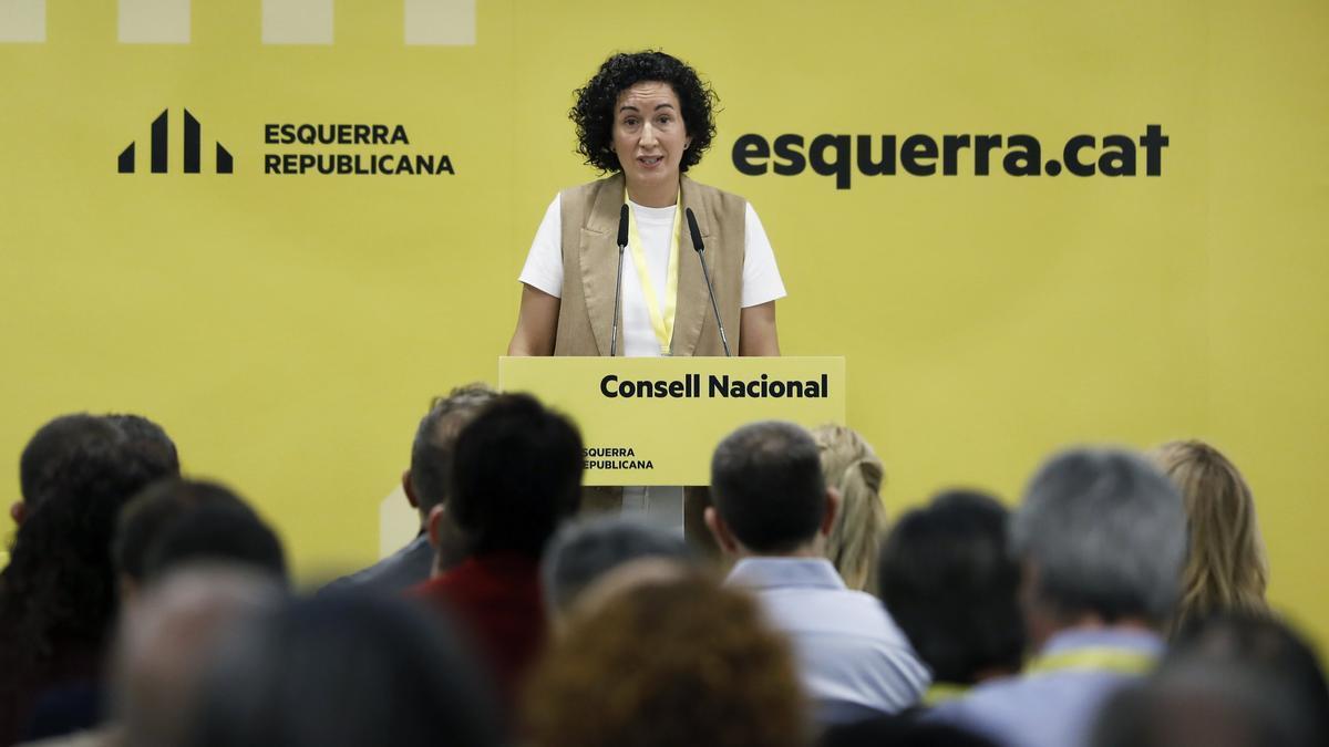 Marta Rovira durante su intervención en el congreso nacional de ERC.