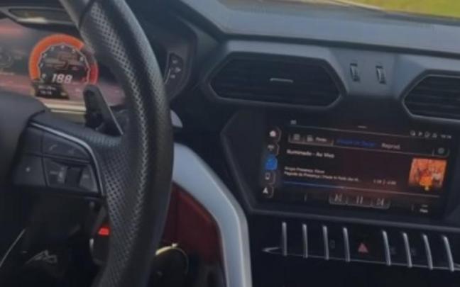 El Lamborghini, a 188 km/h. / Instagram (@dyegosousa_20) El Lamborghini, a 188 km/h.