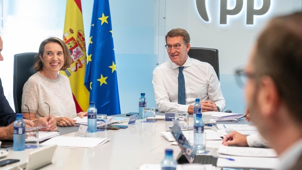 Alberto Núñez Feijóo en el Comité de Dirección del PP en una imagen de archivo