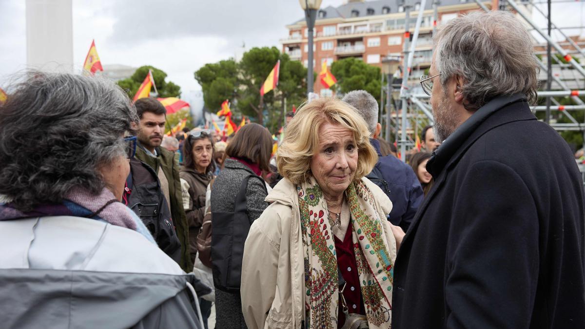 La expresidenta de la Comunidad de Madrid también ha participado en otras manifestaciones ben contra de la Ley de Amnistía.