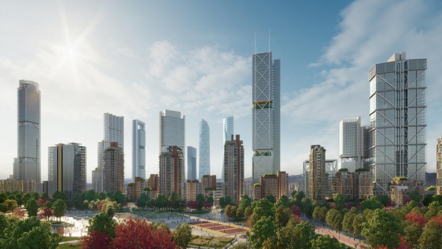 Así es como se prevé que quede Madrid Nuevo Norte, una de las zonas de nueva creación de la capital española.