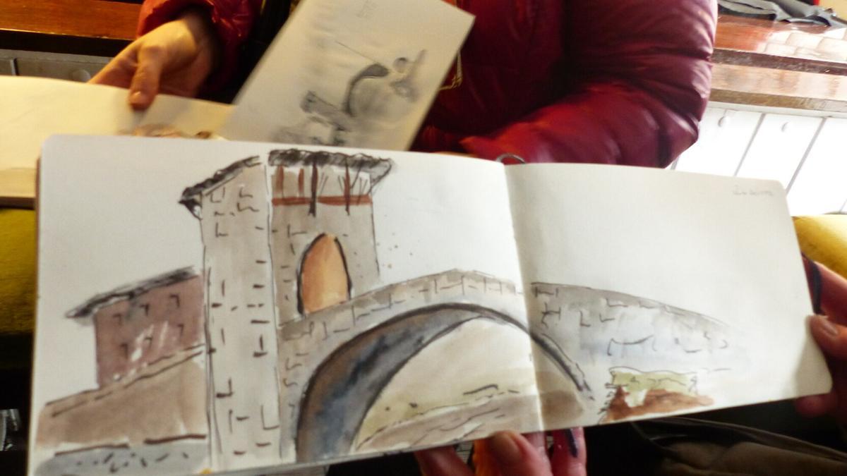 Dibujo realizado en un encuentro de dibujo urbano organizado por Sketchcrawl Euskal Herria en la localidad vizcaína de Balmaseda.