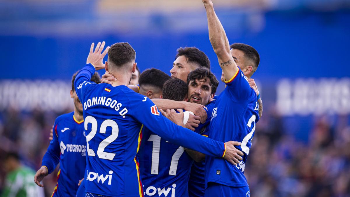 Los jugadores del Getafe festejan su último triunfo en casa / Getafe CF