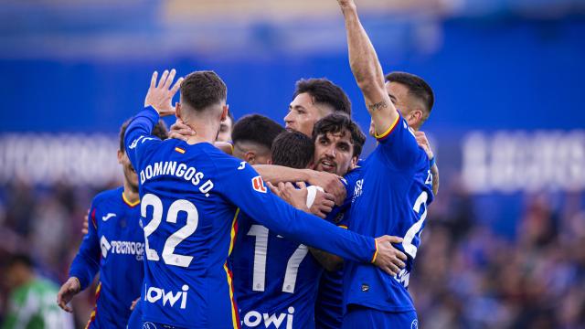 Los jugadores del Getafe festejan su último triunfo en casa / Getafe CF