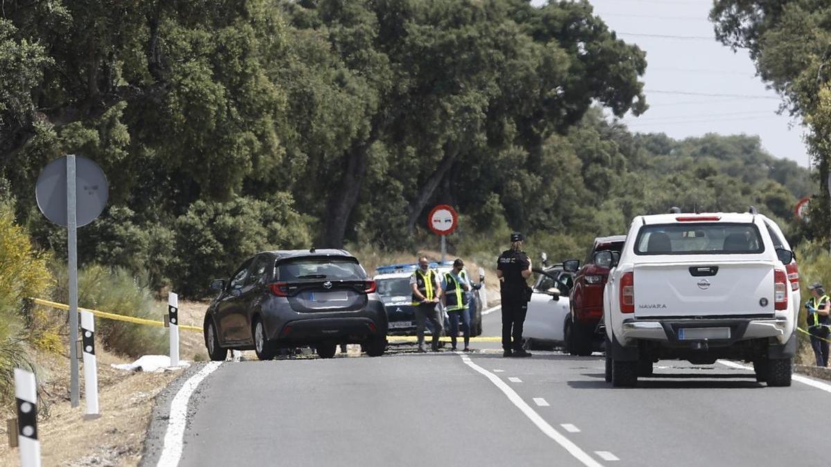 Agentes de la Policía Nacional en el lugar en el que ha sido asesinado Borja Villacís.